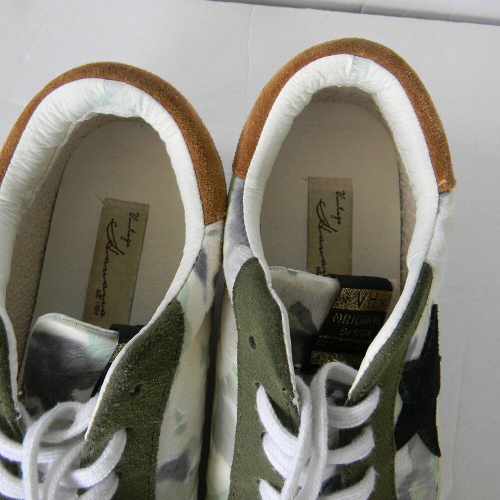 VINTAGE HAVANA REPEAT MULTI-MADNESS TIE DYE LEATHER/HAIR CALF SNEAKERS SZ 9 - Picture 7 of 10